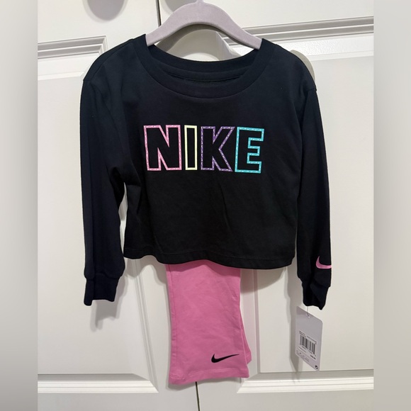 Nike Black Top with Pink Pants Set - Picture 2 of 6